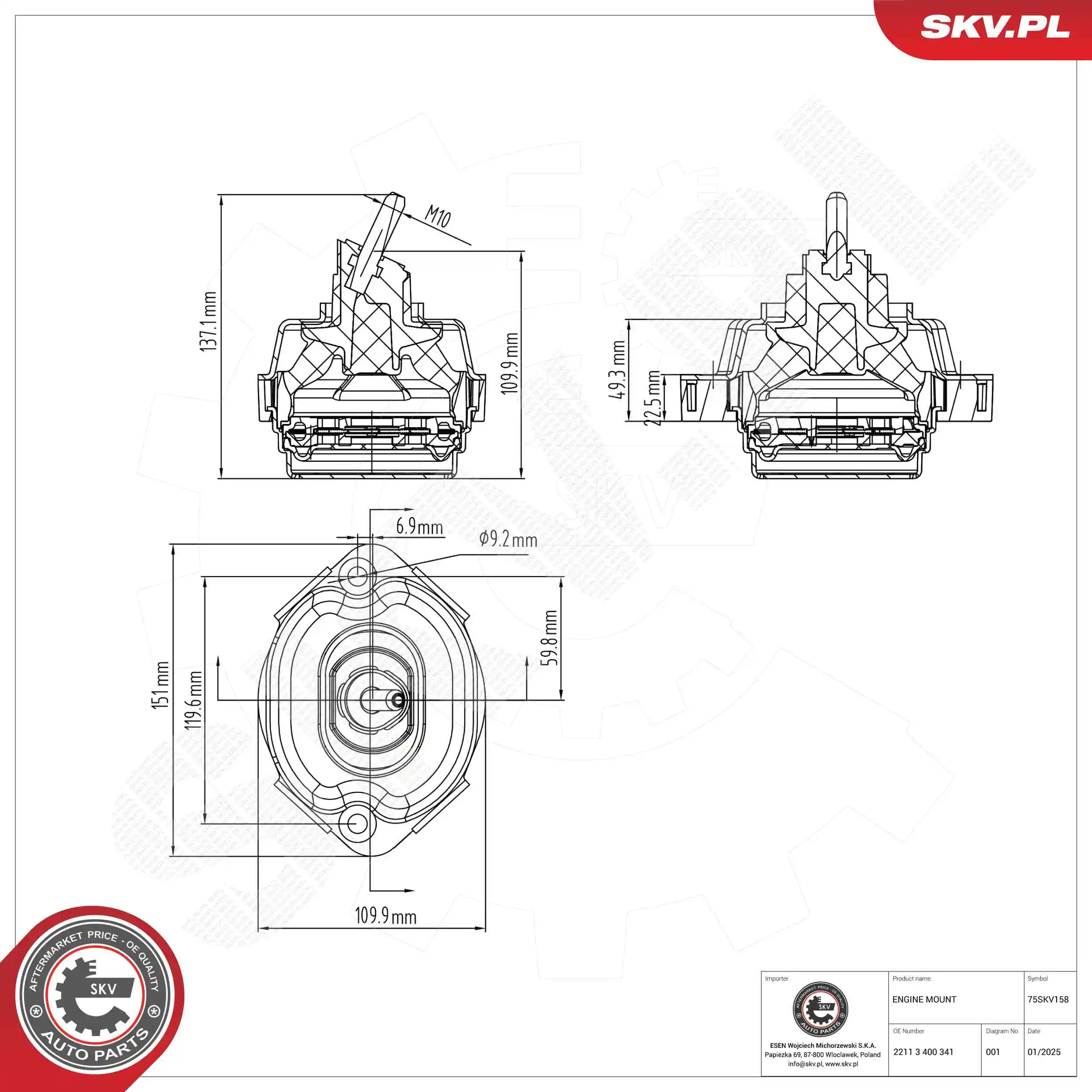 Mounting, engine